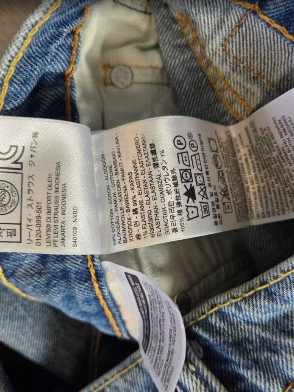 New 36x34 Levi's 502 regular taper Warp Stretch ripped jeans in Broom Tree Denim